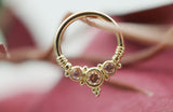 Gold Sylvie Seam Ring with Gemstones