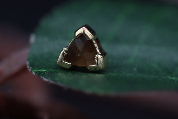 Gold Trillion V Prong with Half Bezel Gemstones (Threadless)