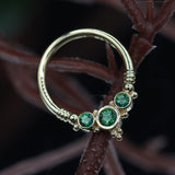 Gold Sylvie Seam Ring with Gemstones