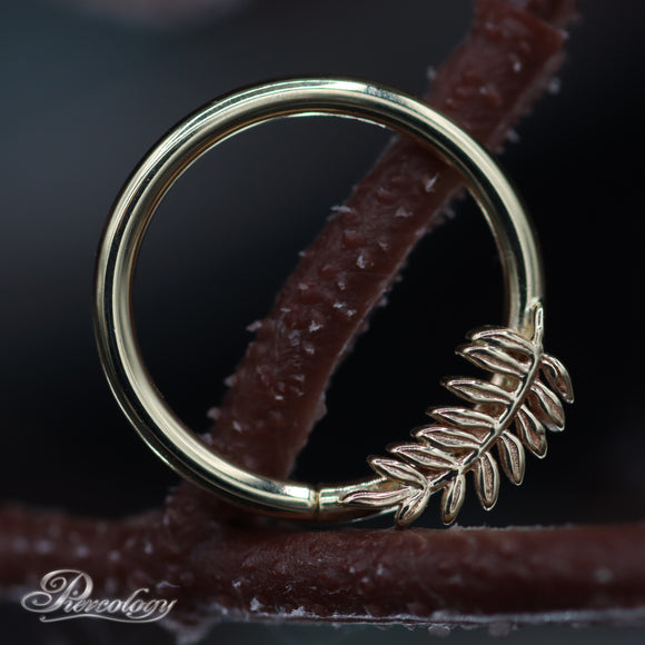 Gold Seam Ring with Fern