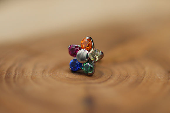 Titanium Flower Gem Ends