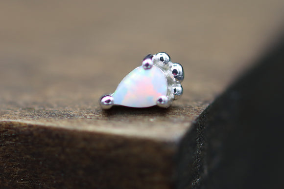 Junipurr Gold Amani with White Opal (Threadless)