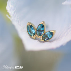 Anatometal Gold Mini Marquise Fan with Gemstones (Threadless)