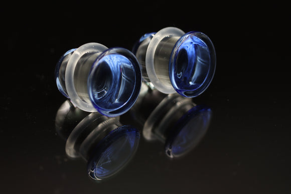 Light Cobalt Blue Glass Plugs