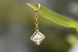 Yellow Gold Square Moissanite Charm