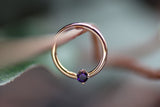 BVLA Gold Septum Fixed Ring with Gemstones