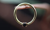 Body Gems Gold Septum Fixed Ring with Gemstones