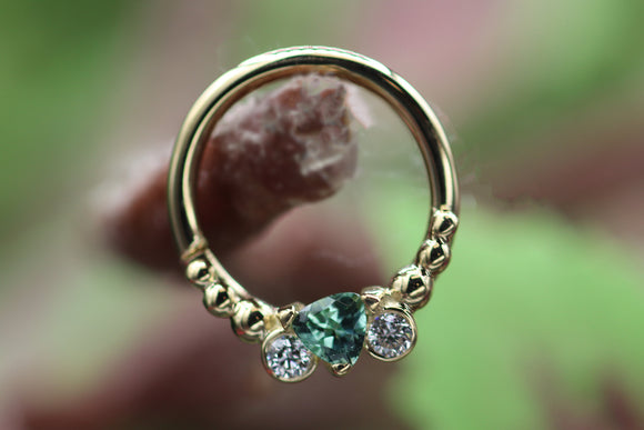 Gold Kalisi Seam Ring with Gemstones