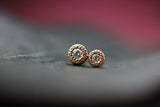 Gold Pave Circle with Genuine White Diamond (Threadless)