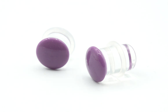 Grape Purple Color Front Glass Plugs