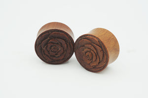 7/8" Wood Plugs with Carved Rose
