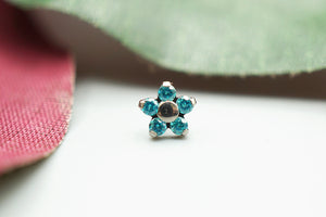 Titanium Flower Gem Ends