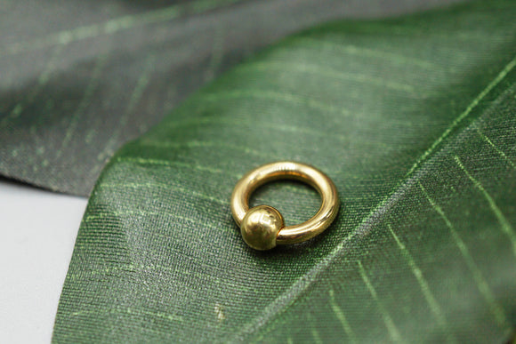 Yellow Gold Captive Bead Ring (14g 1/4