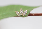 Anatometal Gold Mini Marquise Fan with Gemstones (Threadless)