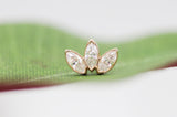 Anatometal Gold Mini Marquise Fan with Gemstones (Threadless)