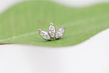 Anatometal Gold Mini Marquise Fan with Gemstones (Threadless)